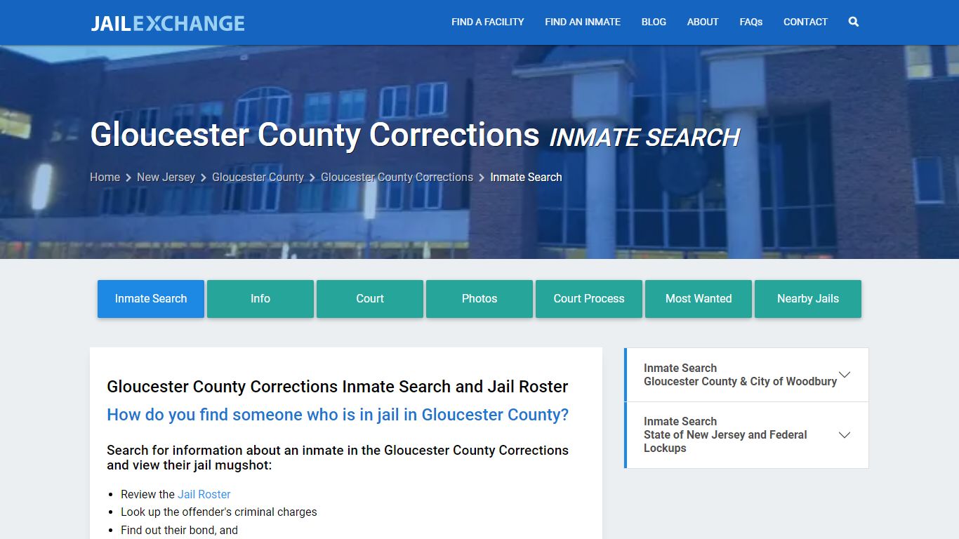 Gloucester County Corrections Inmate Search - Jail Exchange
